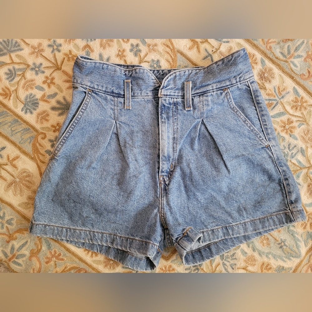 Denim High-wasted Retro Mom-cut Mom Jean Shorts